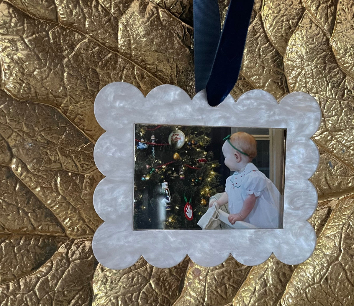 Acrylic Pearl Photo Frame Christmas Ornament
