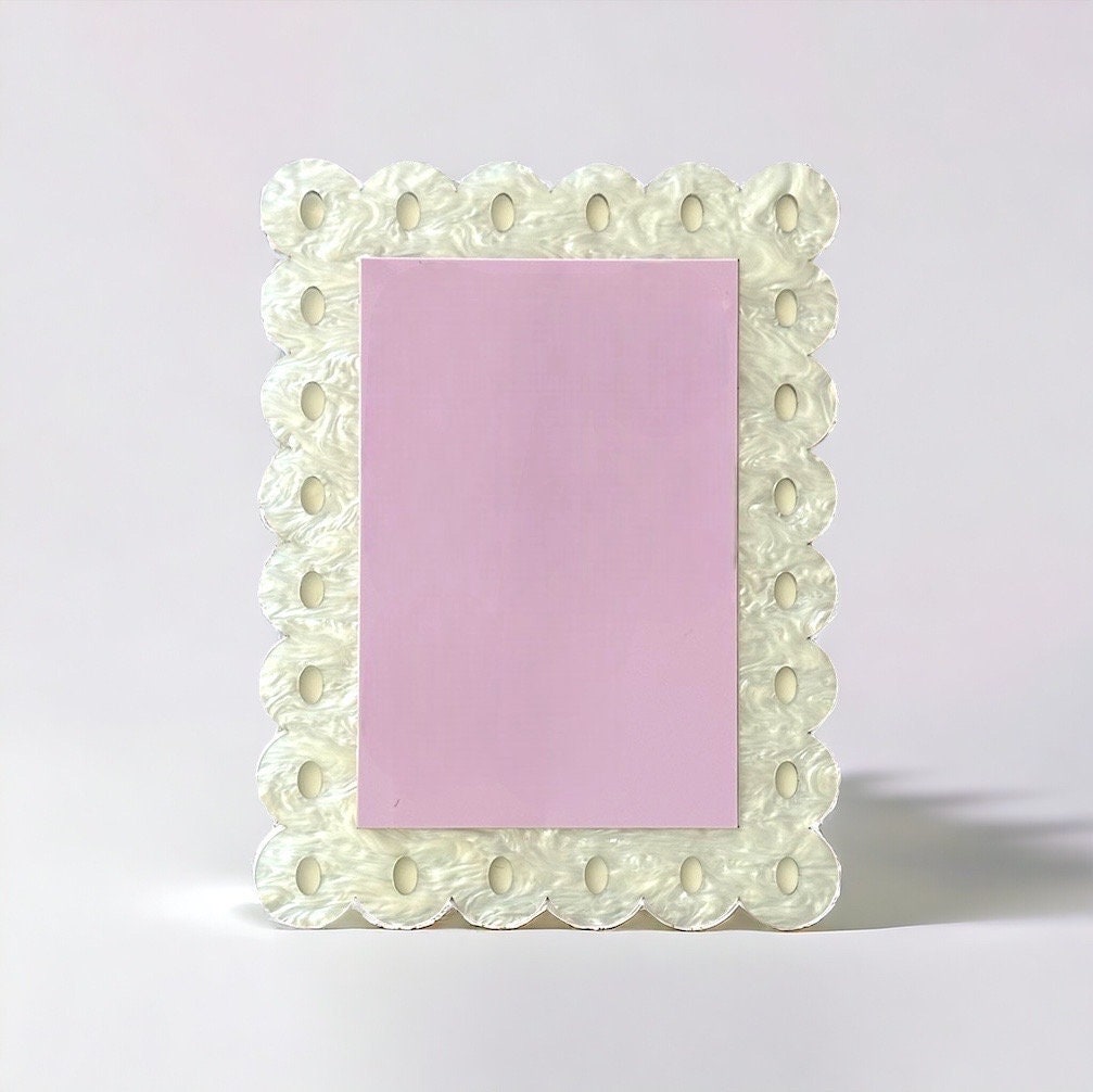 Acrylic Frame with Scalloped Edges - Wall Hanging, Standing, Table-Top